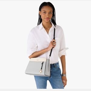 Kate Spade Madison Top Handle Gray and Cream Handbag